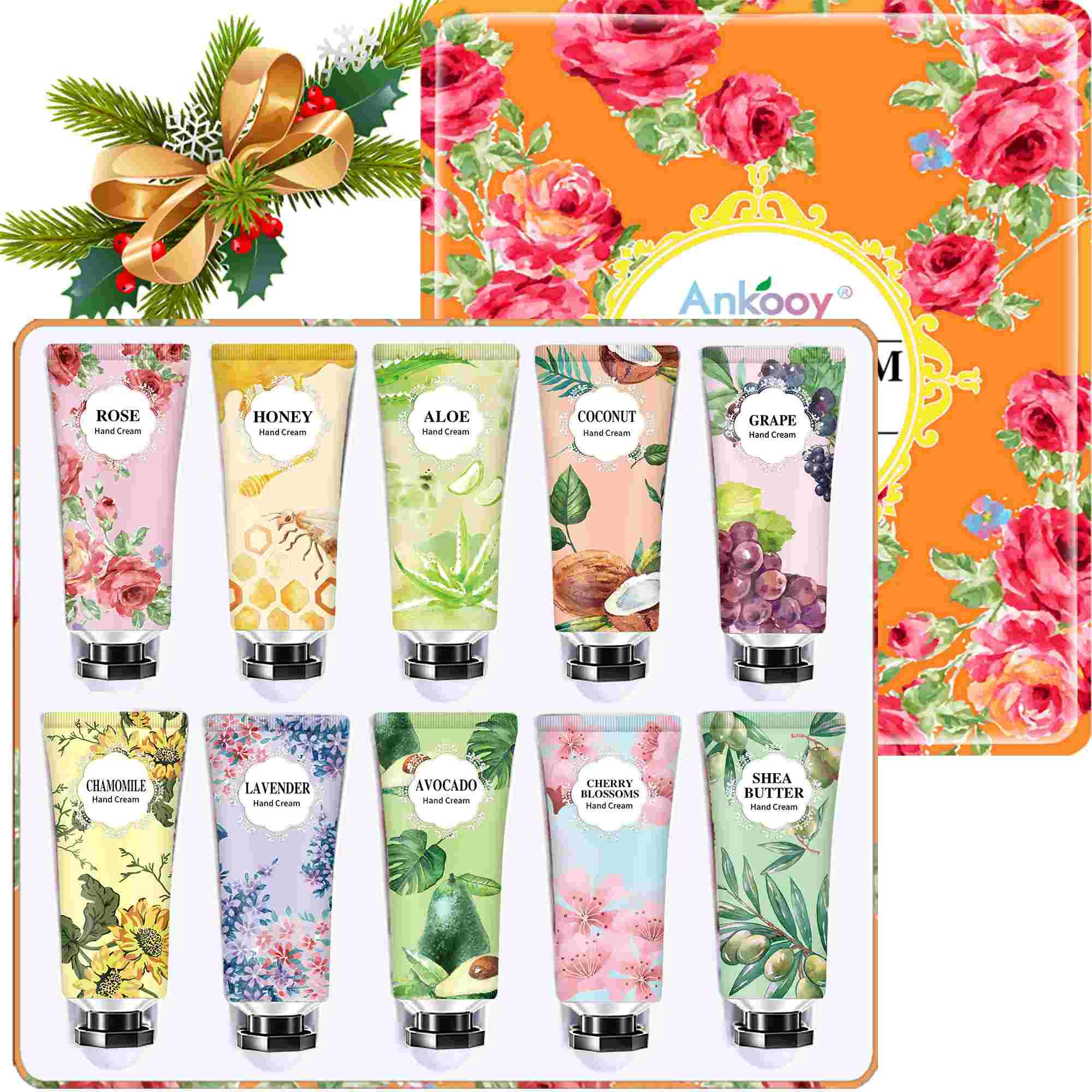CMWGKBC 10 Pack Hand Cream Gifts Set, Stocking Stuffers for Adults, Coworker Christmas Gifts,Natural Plant Fragrance Scented Hand Lotion Travel Size Mini Lotion With Shea Butter, Teacher Gifts,Thank You Gifts